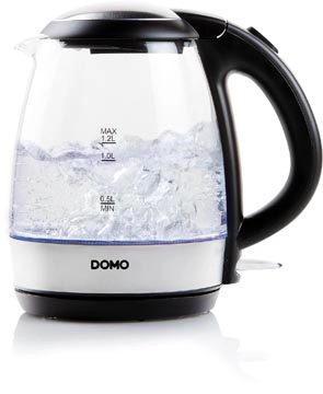 Een Domo waterkoker uit glas en RVS, 1,2 l, 2200 W koop je bij Muys Kantoor & Kado