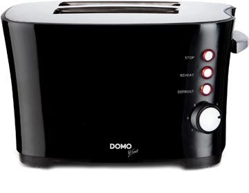 Een Domo Broodrooster B-Smart, voor 2 sneden brood, zwart koop je bij Muys Kantoor & Kado