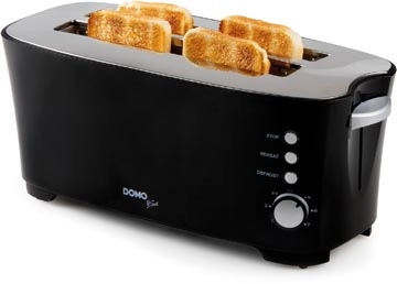 Een Domo Broodrooster B-Smart, voor 4 sneden brood, zwart koop je bij Muys Kantoor & Kado