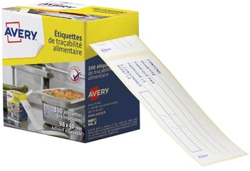 Een Avery etiketten voedselcodering, ft 98 x 40 mm, 1 rol met 300 afscheurbare etiketten in dispenser, Frans koop je bij Muys Kantoor & Kado