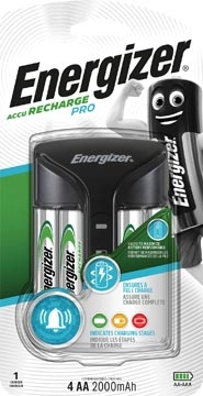 Een Energizer batterijlader Pro Charger, inclusief 4 x AA batterij, op blister koop je bij Muys Kantoor & Kado