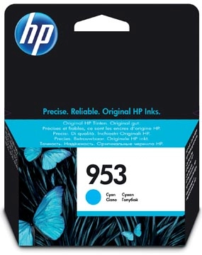 Een HP inktcartridge 953, 630 pagina's, OEM F6U12AE, cyaan koop je bij best4office