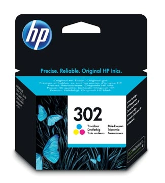 Een HP inktcartridge 302, 165 pagina's, OEM F6U65AE, 3 kleuren koop je bij best4office