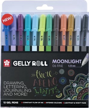 Een Sakura roller Gelly Roll Moonlight, etui van 12 stuks in geassorteerde kleuren koop je bij best4office