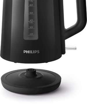 Een Philips Series 3000 waterkoker, 1,7 liter, zwart koop je bij Muys Kantoor & Kado