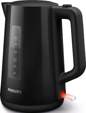 Een Philips Series 3000 waterkoker, 1,7 liter, zwart koop je bij Muys Kantoor & Kado