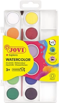 Een Jovi waterverf, doos met 12 napjes + penseel koop je bij best4office