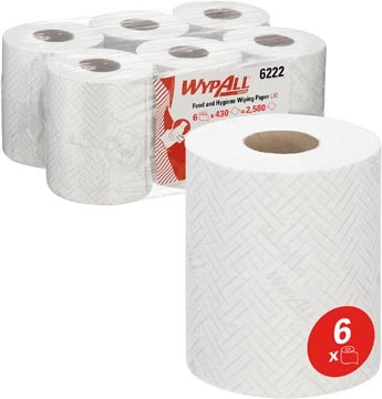 Een Kimberly-Clark Professional poetspapier Wypall Reach, wit, pak van 6 rollen koop je bij Muys Kantoor & Kado