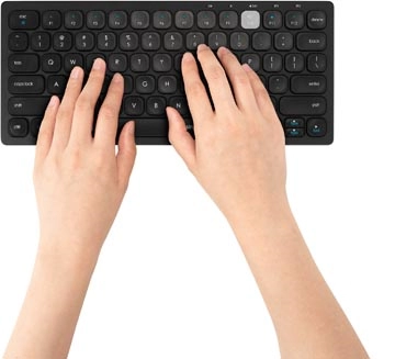 Een Kensington Dual draadloos compact toetsenbord, qwerty koop je bij best4office