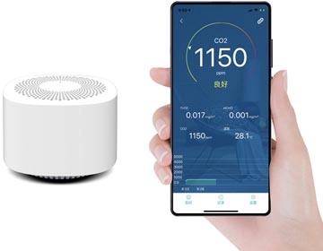 Een Kokoon Air Protect mini luchtkwaliteitmeter, Bluetooth connectie koop je bij Muys Kantoor & Kado