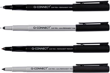 Een Q-CONNECT OHP marker, permanent, fijn, zwart koop je bij Muys Kantoor & Kado