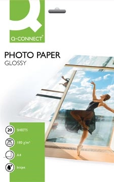 Een Q-CONNECT fotopapier, ft A4, 180 g, pak van 20 vel koop je bij best4office