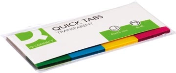 Een Q-CONNECT Quick Tabs, ft 25 x 45 mm, 4 x 40 tabs, geassorteerde kleuren koop je bij Muys Kantoor & Kado