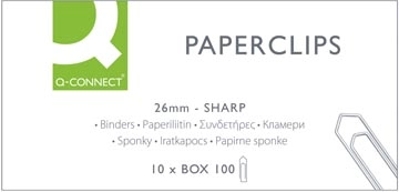 Een Q-CONNECT papierklemmen, 26 mm, doos van 100 stuks koop je bij best4office