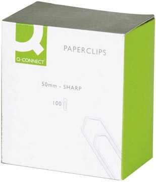 Een Q-CONNECT papierklemmen, 50 mm, doos van 100 stuks koop je bij best4office