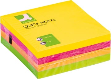 Een Q-CONNECT Quick Notes, ft 76 x 76 mm, 320 vel, geassorteerde neonkleuren koop je bij best4office