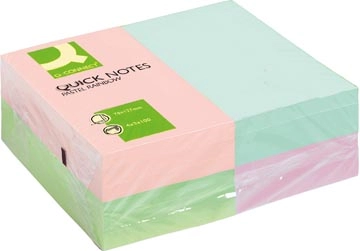 Een Q-CONNECT Quick Notes, ft 76 x 127 mm, 100 vel, pak van 12 blokken in pastelkleuren koop je bij best4office