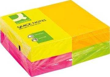 Een Q-CONNECT Quick Notes, ft 76 x 127 mm, 100 vel, pak van 12 blokken in 4 neonkleuren koop je bij best4office