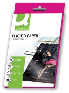 Een Q-CONNECT fotopapier, ft 10 x 15 cm, 260 g, pak van 25 vel koop je bij best4office