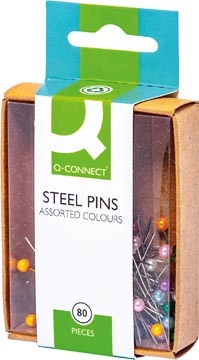 Een Q-CONNECT spelden 3 x 30 mm vernikkeld doos van 80 stuks koop je bij best4office