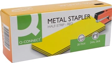 Een Q-CONNECT nietmachine half strip, 20 blad, metaal, rood koop je bij best4office