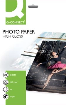 Een Q-CONNECT fotopapier, ft A4, 260 g, pak van 20 vel koop je bij Muys Kantoor & Kado