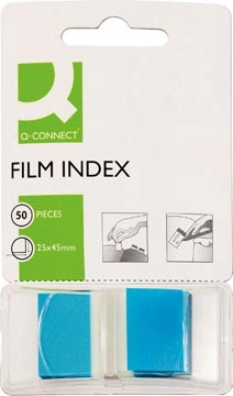 Een Q-CONNECT index, ft 25 x 45 mm, 50 tabs, blauw koop je bij Muys Kantoor & Kado