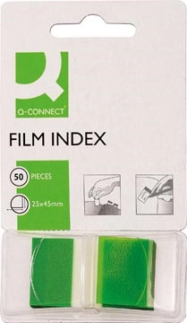 Een Q-CONNECT index, ft 25 x 45 mm, 50 tabs, groen koop je bij best4office