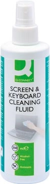 Een Q-CONNECT reinigingsspray voor scherm en toetsenbord, spuitbus van 250 ml koop je bij best4office