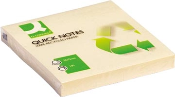 Een Q-CONNECT Quick Notes Recycled, ft 76 x 76 mm, 100 vel, geel koop je bij best4office