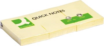 Een Q-CONNECT Quick Notes, ft 38 x 51 mm, 100 vel, pak van 3 stuks, geel koop je bij Muys Kantoor & Kado