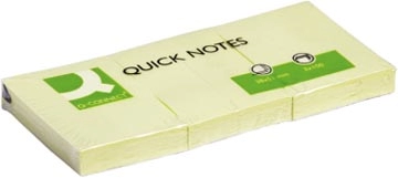 Een Q-CONNECT Quick Notes, ft 38 x 51 mm, 100 vel, pak van 3 stuks, geel koop je bij Muys Kantoor & Kado