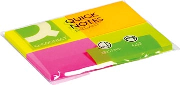 Een Q-CONNECT Quick Notes, ft 38 x 51 mm, 50 vel, pak van 4 blokken in neonkleuren koop je bij best4office