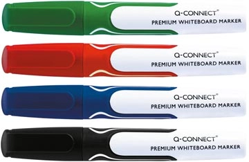 Een Q-CONNECT Premium whiteboard marker, ronde punt, set van 4 stuks in geassorteerde kleuren koop je bij best4office