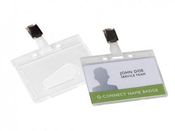 Een Q-CONNECT badge met clip 85 x 54 mm koop je bij best4office