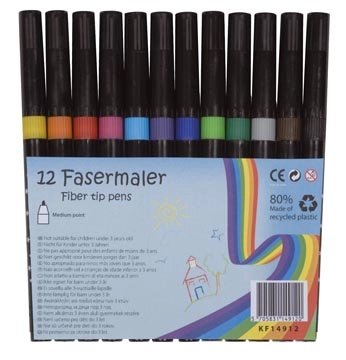 Een Q-CONNECT viltstift, geassorteerde kleuren, pak van 12 stuks koop je bij best4office