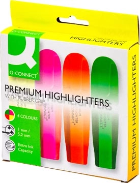 Een Q-CONNECT Premium markeerstift, geassorteerde kleuren, pak van 4 stuks koop je bij best4office