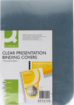 Een Q-CONNECT omslagen, ft A4, PVC, 150 micron, pak van 100 stuks, transparant koop je bij best4office