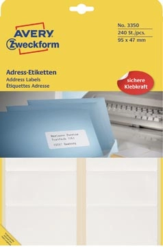 Een Avery Zweckform 3350 adresetiketten ft 95 x 47 mm (b x h), 240 etiketten, wit koop je bij best4office