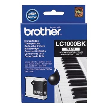 Een Brother inktcartridge, 500 pagina's, OEM LC-1000BK, zwart koop je bij best4office