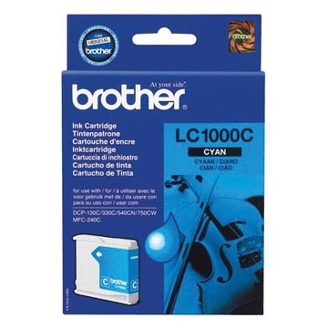 Een Brother inktcartridge, 400 pagina's, OEM LC-1000C, cyaan koop je bij best4office