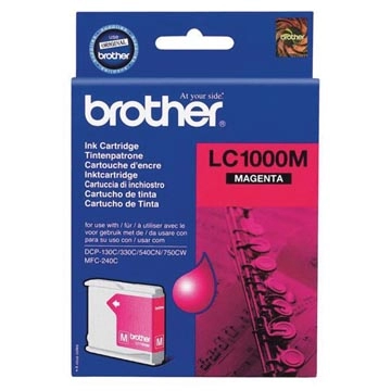 Een Brother inktcartridge, 400 pagina's, OEM LC-1000M, magenta koop je bij best4office