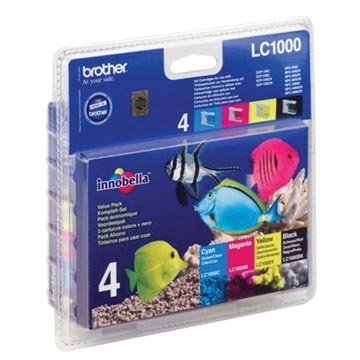 Een Brother inktcartridge, 400 pagina's, OEM LC-1000VALBP, 4 kleuren koop je bij best4office