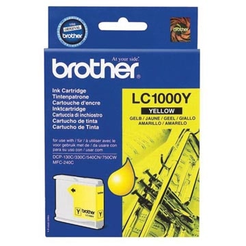 Een Brother inktcartridge, 400 pagina's, OEM LC-1000Y, geel koop je bij best4office