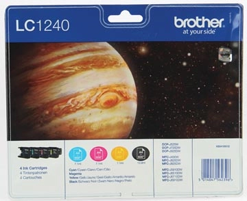 Een Brother inktcartridge, 600 pagina's, OEM LC-1240VALBP, 4 kleuren koop je bij best4office