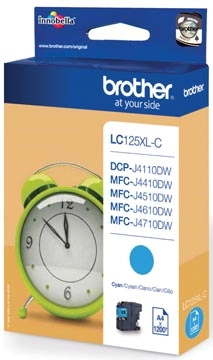 Een Brother inktcartridge, 1.200 pagina's, OEM LC-125XLC, cyaan koop je bij best4office