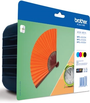 Een Brother inktcartridge, 2.400 pagina's, OEM LC-129XLVALBPDR, 4 kleuren koop je bij best4office