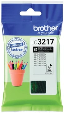 Een Brother inktcartridge, 550 pagina's, OEM LC-3217BK, zwart koop je bij best4office