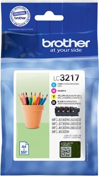 Een Brother inktcartridge, 550 pagina's, OEM LC-3217, 4 kleuren koop je bij best4office