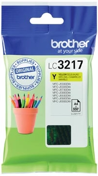 Een Brother inktcartridge, 550 pagina's, OEM LC-3217Y, geel koop je bij best4office